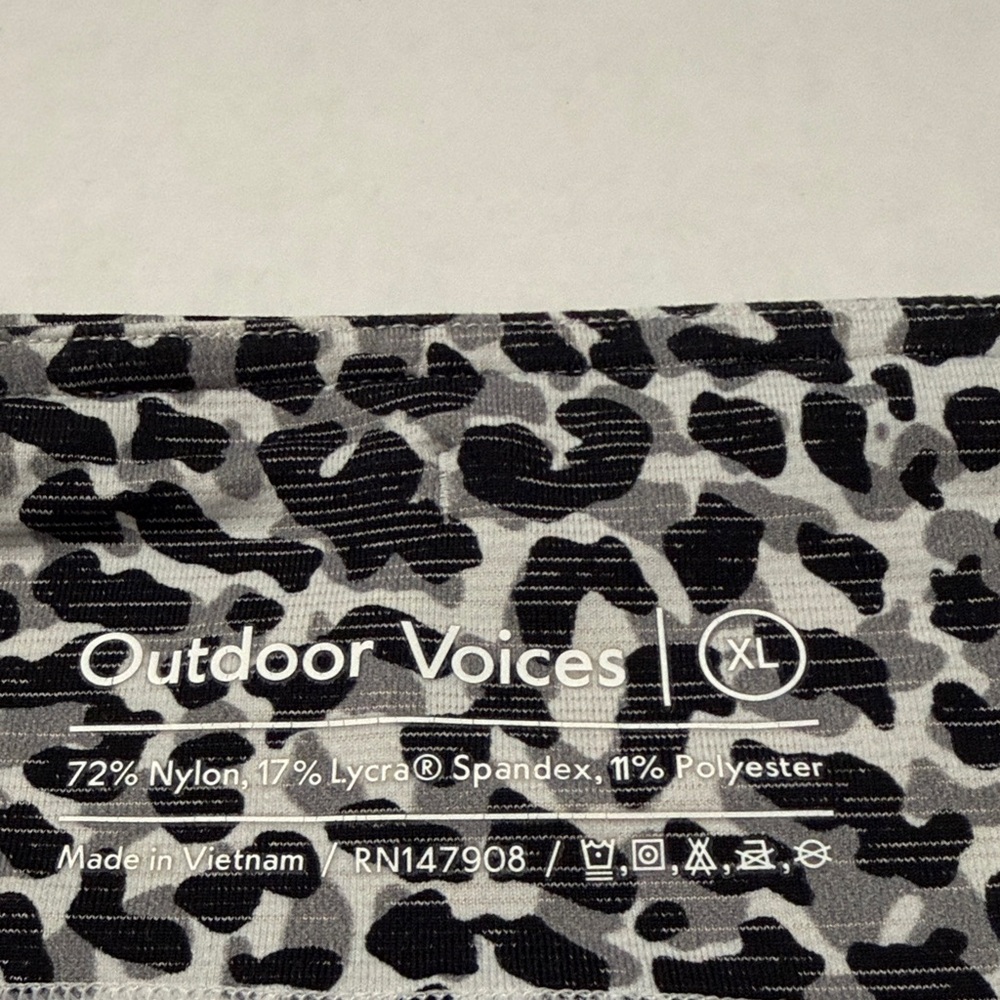 Outdoor Voices Black & White Leopard Bike Shorts - Picture 2 of 4